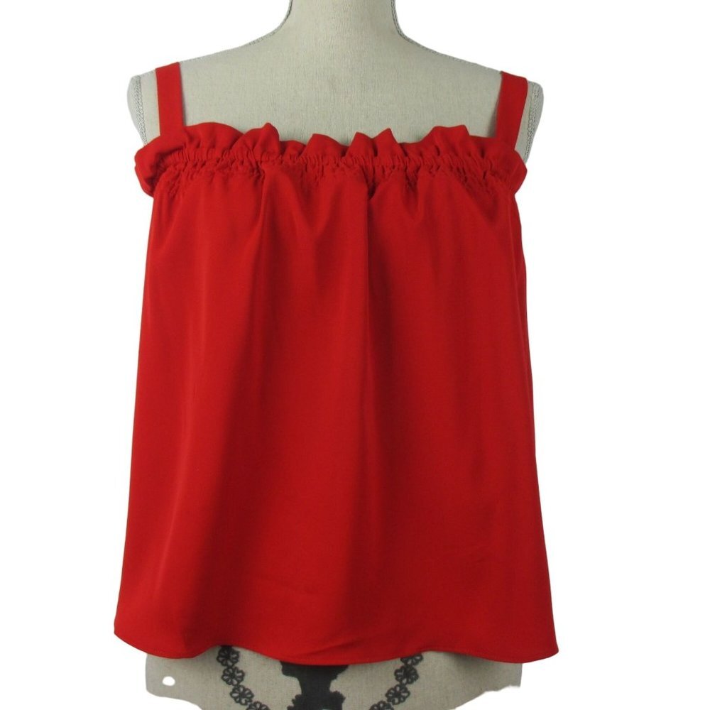 NWOT ELOQUII  Women's Red Sleeveless Trapeze Crop Top Summer Size 18 Coquette